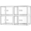 Vtopmart 4 Pack 18QT Clear Stackable Storage Drawers,Easily Assemble Closet Organizers,Plastic Storage Bins for Bathroom,Cabinet,Kitchen Pantry,Under Sink Organization(Medium)(white)