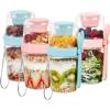Vtopmart 4 Pack 27oz Yogurt Parfait Cups with Lids and Spoons, Overnight Oats Containers, Reusable Topping Compartment for Breakfast with Yogurt, Cereal or Oatmeal On-the-Go