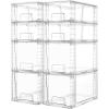 Vtopmart 4 Pack Clear Stackable Storage Drawers,Under Sink and Kitchen Organizers Storage,Easy to Assemble Plastic Drawers for Baby Bottle,Medicine, Bathroom,Cabinet and Pantry Organization(8)