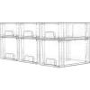 Vtopmart 4 Pack Clear Stackable Storage Drawers,Under Sink and Kitchen Organizers Storage,Easy to Assemble Plastic Drawers for Baby Bottle,Medicine, Bathroom,Cabinet and Pantry Organization(6)