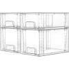 Vtopmart 4 Pack Clear Stackable Storage Drawers,Under Sink and Kitchen Organizers Storage,Easy to Assemble Plastic Drawers for Baby Bottle,Medicine, Bathroom,Cabinet and Pantry Organization(4)