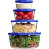 Vtopmart 4 Pack Glass Bowls with Lids (1, 2, 4, 7 Cup), Food Storage Containers, Meal Prep and Leftovers Keeper, Lunch Container, Microwave, Dishwasher & Freezer Safe