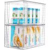 Vtopmart 4Pack Large Stackable Kitchen Pantry Storage Drawers, Clear Organizer Bins with Handles, Acrylic Drawer Organizers for Kitchen Pantry, Bathroom Undersink, Cabinet Organization and Storage(2Pack 7″H)