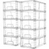 Vtopmart 4Pack Large Stackable Kitchen Pantry Storage Drawers, Clear Organizer Bins with Handles, Acrylic Drawer Organizers for Kitchen Pantry, Bathroom Undersink, Cabinet Organization and Storage(10Pack 4.4″H-with Dividers)