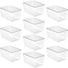 Vtopmart 6 Pack Clear Stackable Storage Bins with Lids,XLarge Plastic Containers with Handle for Pantry Organizer and Storage,Perfect for Kitchen,Fridge,Cabinet, Closet,Bathroom Organization(10)