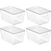 Vtopmart 6 Pack Clear Stackable Storage Bins with Lids,XLarge Plastic Containers with Handle for Pantry Organizer and Storage,Perfect for Kitchen,Fridge,Cabinet, Closet,Bathroom Organization(4)