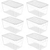 Vtopmart 6 Pack Clear Stackable Storage Bins with Lids,XLarge Plastic Containers with Handle for Pantry Organizer and Storage,Perfect for Kitchen,Fridge,Cabinet, Closet,Bathroom Organization(6)