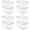 Vtopmart 6 Pack Clear Stackable Storage Bins with Lids,XLarge Plastic Containers with Handle for Pantry Organizer and Storage,Perfect for Kitchen,Fridge,Cabinet, Closet,Bathroom Organization(8)