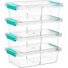 Vtopmart 6 Qt Plastic Storage Bins with Lids, Clear Sensory Bins, Arts Crafts Organizers and Storage, Stackable Containers for Home Office and School Supplies, 4 Pack(1.5 Qt)