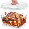 Vtopmart 6.5L/ 220oz/ 27.5cup Extra Large Glass Food Storage Containers with Snap Airtight Lids for Roasting Turkey, Chicken, Baking Casserole, Fruits, Party, BPA Free, Oven Safe, Freezer, Dishwasher