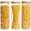 Vtopmart 70oz Glass Food Storage Jars, 3 Pack Large Kitchen Containers with Airtight Bamboo Lids for Pasta, Nuts, Flour, Canisters Set for Cereal, Pantry Organization, BPA Free(3 Pack (70 oz))