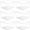Vtopmart 8 Pack Extra Large Clear Plastic Storage Bins,11×11 Cube Acrylic Organizer Square Containers with Handle for Pantry,Closet,LaundryRoom,Kitchen,Bathroom,UnderSink Organization(6)