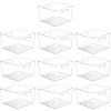 Vtopmart 8 Pack Extra Large Clear Plastic Storage Bins,11×11 Cube Acrylic Organizer Square Containers with Handle for Pantry,Closet,LaundryRoom,Kitchen,Bathroom,UnderSink Organization(10)