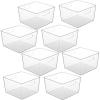 Vtopmart 8 Pack Extra Large Clear Plastic Storage Bins,11×11 Cube Acrylic Organizer Square Containers with Handle for Pantry,Closet,LaundryRoom,Kitchen,Bathroom,UnderSink Organization(8)