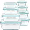 Vtopmart 8 Pack Glass Food Storage Containers with Airtight Lids, Glass Meal Prep Containers, Lunch Office Meal for Microwave, Oven, Freezer and Dishwasher, BPA Free(Green)