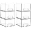 imageVtopmart 8 Pack Small Clear Stackable Storage DrawersAcrylic Bathroom Makeup OrganizerPlastic Storage Bins For Vanity Undersink Kitchen Cabinets Pantry Home Organization6packClear