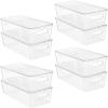 Vtopmart 8pcs Clear Organizers and Storage Bins with Lids, Stackable Plastic Storage Containers with Handles for Fridge, Freezer, Pantry, Cabinet, Kitchen Organization(8 Pack)