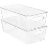 Vtopmart 8pcs Clear Organizers and Storage Bins with Lids, Stackable Plastic Storage Containers with Handles for Fridge, Freezer, Pantry, Cabinet, Kitchen Organization(2 Pack)