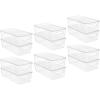 Vtopmart 8pcs Clear Organizers and Storage Bins with Lids, Stackable Plastic Storage Containers with Handles for Fridge, Freezer, Pantry, Cabinet, Kitchen Organization(12 Pack)