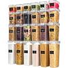 Vtopmart Airtight Food Storage Containers with Lids, 24 pcs Plastic Kitchen and Pantry Organization Canisters for Cereal, Dry Food, Flour and Sugar, BPA Free, Includes 24 Labels，Gray(Gray)