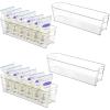 Vtopmart Breastmilk Storage Container 4PCS Set, Clear Freezer and Fridge Organizer Bins, Plastic Storage Bins for Breast Milk, Baby Pouches, Formula, Bottles and Yogurts, 4.3’’ Width, 14.7″ Long