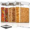 Vtopmart Cereal Containers Set, 3 PCS Airtight Food Storage Container with Flip-Top Lids, Plastic Organizer Dispenser for Kitchen, Pantry Organization (135.2oz/4L)
