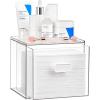Vtopmart Disposable Facial Towels Holder,Clear Storage Drawer Compatible with Clean Skin Club Towel XL,Acrylic Box Hold 50 Count,Stylish and Functional Bathroom Accessory for Coutertop Organization(1)