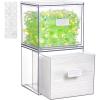 Vtopmart Disposable Facial Towels Holder,Clear Storage Drawer Compatible with Clean Skin Club Towel XL,Acrylic Box Hold 50 Count,Stylish and Functional Bathroom Accessory for Coutertop Organization(2)