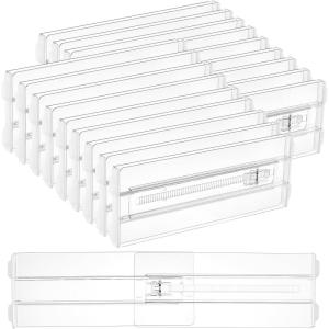 Vtopmart 12 Pack Drawer Dividers for Clothes, 4″ High 10.2″-16.5″ Adjustable Expandable Dresser Drawer Organizer, Clear Plastic Separators for Dresser, Baby Clothing, Underwear, Cosmetic, Toiletries(18)