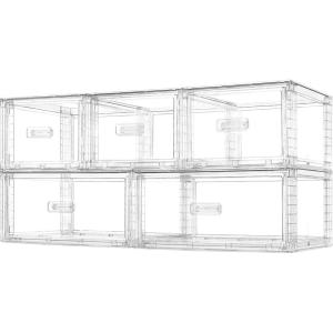 Vtopmart 5 Pack Large & Medium Stackable Drawer Organizer Set, 108QT Easy Assembly Clear Plastic Storage Cabinet, Durable Dresser for Closet, Bedroom, Entryway, Playroom & Apartment Organization(2pk L & 3pk M)