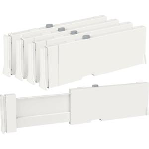 Vtopmart Drawer Dividers for Clothes 4 Pack, Adjustable 4″ High Expandable from 11.6″-17″ Dresser Drawer Organizer, Plastic Drawers Separators for Dresser, Baby Clothes, Kitchen and Office Storage