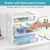 Vtopmart Clear Desk Organizer, 4-Tier Assemble Desktop File Organizer with Drawers, Office Desk Organization for Office Supplies