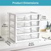 Vtopmart Clear Desk Organizer, 4-Tier Assemble Desktop File Organizer with Drawers, Office Desk Organization for Office Supplies