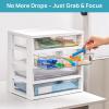 Vtopmart Clear Desk Organizer, 4-Tier Assemble Desktop File Organizer with Drawers, Office Desk Organization for Office Supplies