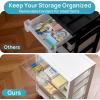 Vtopmart Plastic Drawer Storage Rolling Cart with Wheels, 4-Tier Drawer Organizer for Art Crafts Supplies, Home Office Supplies, Toys, Under Desk Storage for Office, Craft Room, Bedroom, Classroom(4 Tier 4 Drawers)