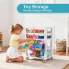 Vtopmart Plastic Drawer Storage Rolling Cart with Wheels, 4-Tier Drawer Organizer for Art Crafts Supplies, Home Office Supplies, Toys, Under Desk Storage for Office, Craft Room, Bedroom, Classroom(4 Tier 4 Drawers)