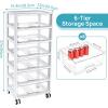 Vtopmart Plastic Drawer Storage Rolling Cart with Wheels, 4-Tier Drawer Organizer for Art Crafts Supplies, Home Office Supplies, Toys, Under Desk Storage for Office, Craft Room, Bedroom, Classroom(6 Tier 6 Drawers)