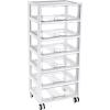 Vtopmart Plastic Drawer Storage Rolling Cart with Wheels, 4-Tier Drawer Organizer for Art Crafts Supplies, Home Office Supplies, Toys, Under Desk Storage for Office, Craft Room, Bedroom, Classroom(6 Tier 6 Drawers)