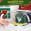 Vtopmart 6 Pack Hat Organizer for Baseball Caps, Clear Hats Holder Box with Drawer, Large Cap Storage with Sliding Tray, Stackable Rack Display Case with Magnetic Door, Each Holds 12 Hats(6)