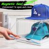 Vtopmart 6 Pack Hat Organizer for Baseball Caps, Clear Hats Holder Box with Drawer, Large Cap Storage with Sliding Tray, Stackable Rack Display Case with Magnetic Door, Each Holds 12 Hats(4)