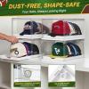 Vtopmart 6 Pack Hat Organizer for Baseball Caps, Clear Hats Holder Box with Drawer, Large Cap Storage with Sliding Tray, Stackable Rack Display Case with Magnetic Door, Each Holds 12 Hats(6)