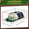 Vtopmart 6 Pack Hat Organizer for Baseball Caps, Clear Hats Holder Box with Drawer, Large Cap Storage with Sliding Tray, Stackable Rack Display Case with Magnetic Door, Each Holds 12 Hats(2)