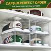 Vtopmart 6 Pack Hat Organizer for Baseball Caps, Clear Hats Holder Box with Drawer, Large Cap Storage with Sliding Tray, Stackable Rack Display Case with Magnetic Door, Each Holds 12 Hats(2)