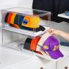 Vtopmart 6 Pack Hat Organizer for Baseball Caps, Clear Hats Holder Box with Drawer, Large Cap Storage with Sliding Tray, Stackable Rack Display Case with Magnetic Door, Each Holds 12 Hats(2)