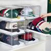 Vtopmart 6 Pack Hat Organizer for Baseball Caps, Clear Hats Holder Box with Drawer, Large Cap Storage with Sliding Tray, Stackable Rack Display Case with Magnetic Door, Each Holds 12 Hats(6)