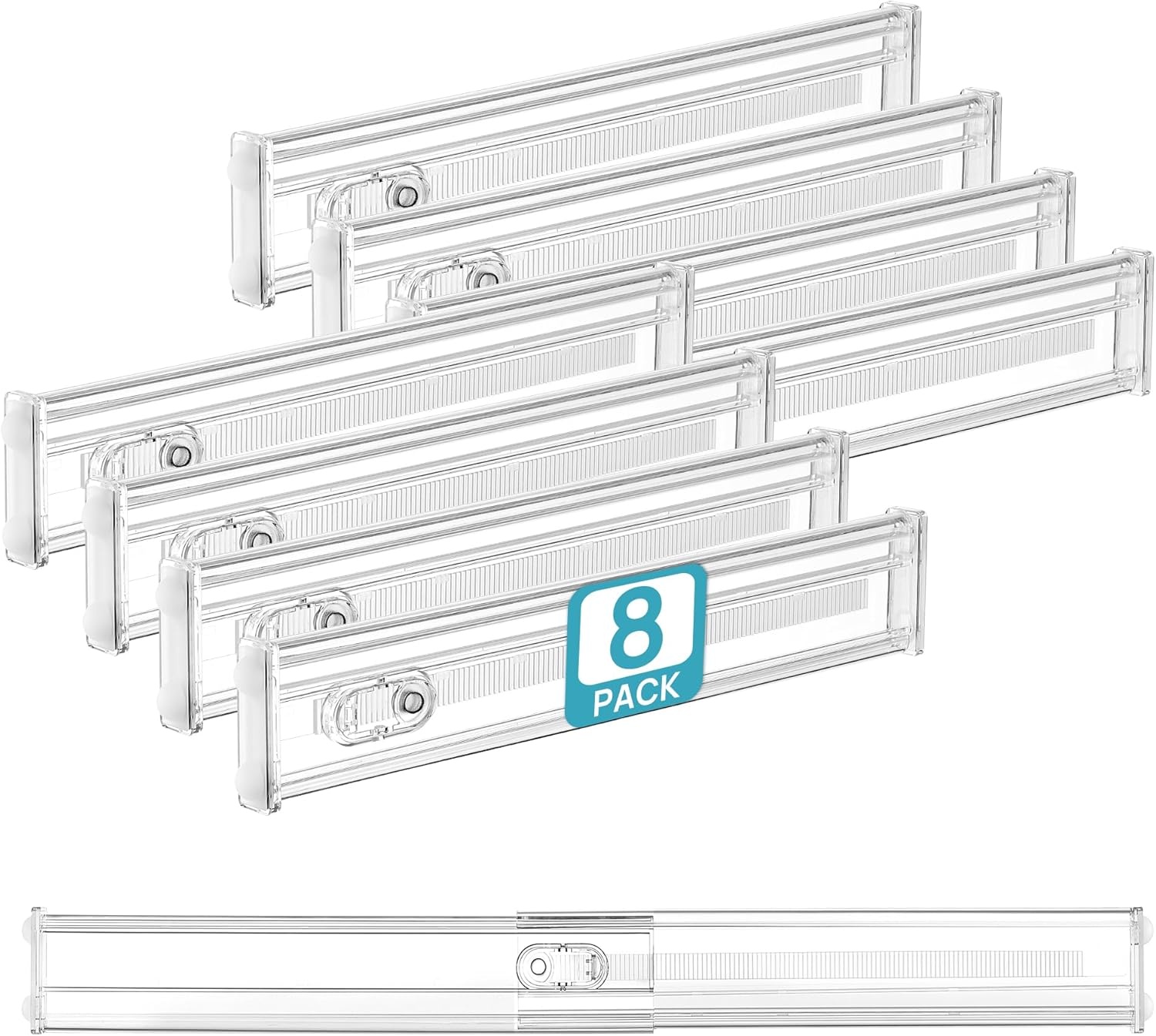 imageVtopmart 6 Pack 6 Tall Upgrade Drawer Dividers for Big and Deep Drawer 128223 Adjustable Expandable Dresser Drawer Organizer Clear Plastic Separators for Dresser Baby Supplies Kitchenware8