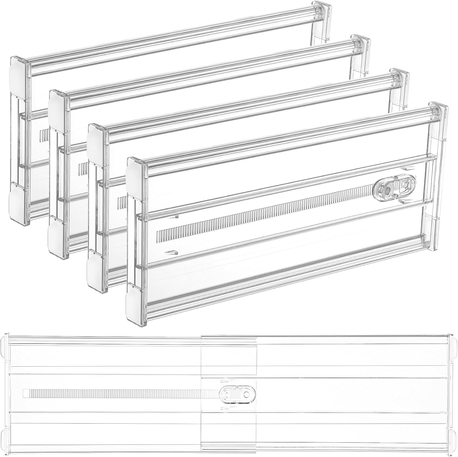 imageVtopmart 6 Pack 6 Tall Upgrade Drawer Dividers for Big and Deep Drawer 128223 Adjustable Expandable Dresser Drawer Organizer Clear Plastic Separators for Dresser Baby Supplies Kitchenware4