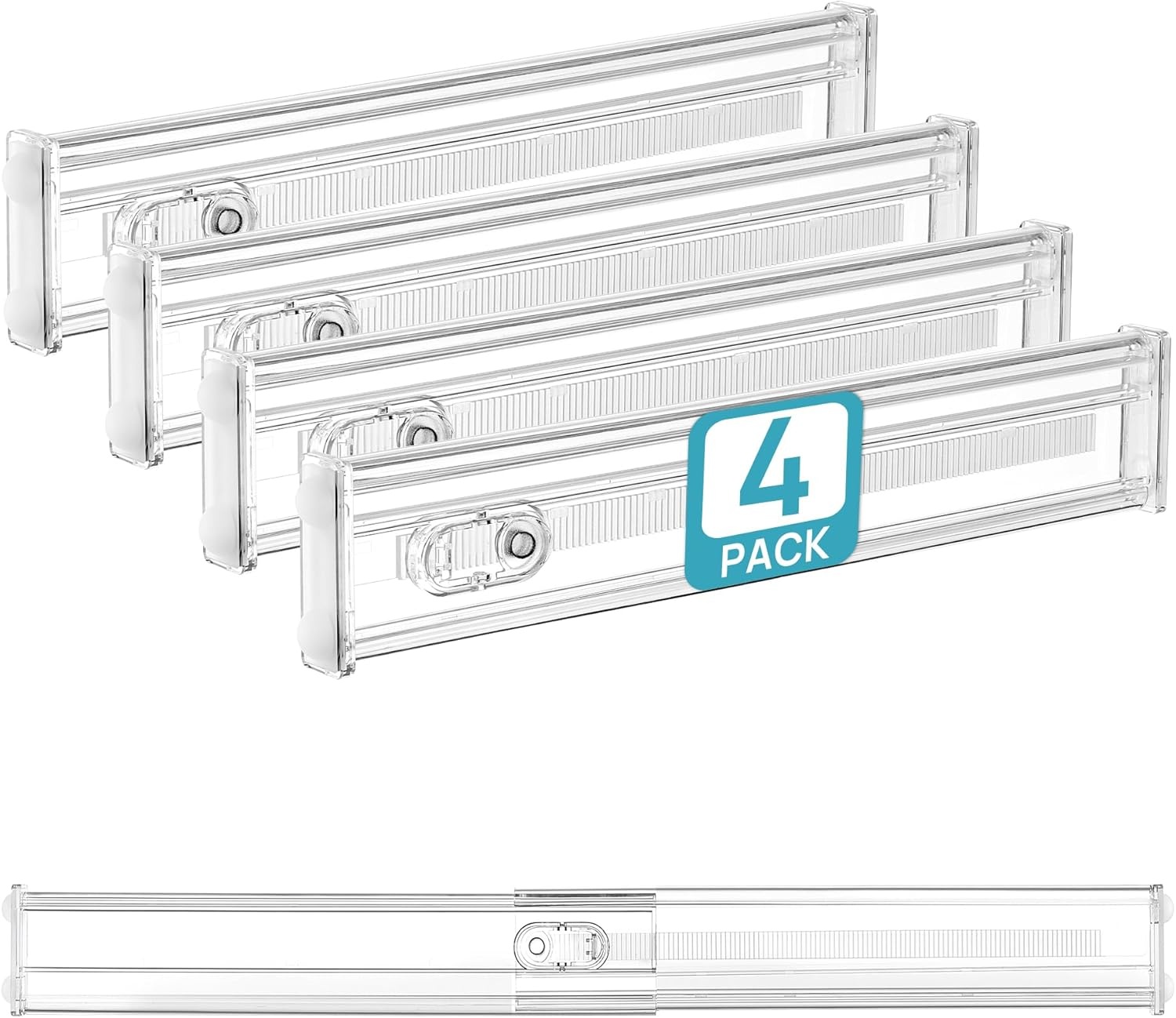 imageVtopmart 6 Pack 6 Tall Upgrade Drawer Dividers for Big and Deep Drawer 128223 Adjustable Expandable Dresser Drawer Organizer Clear Plastic Separators for Dresser Baby Supplies Kitchenware4