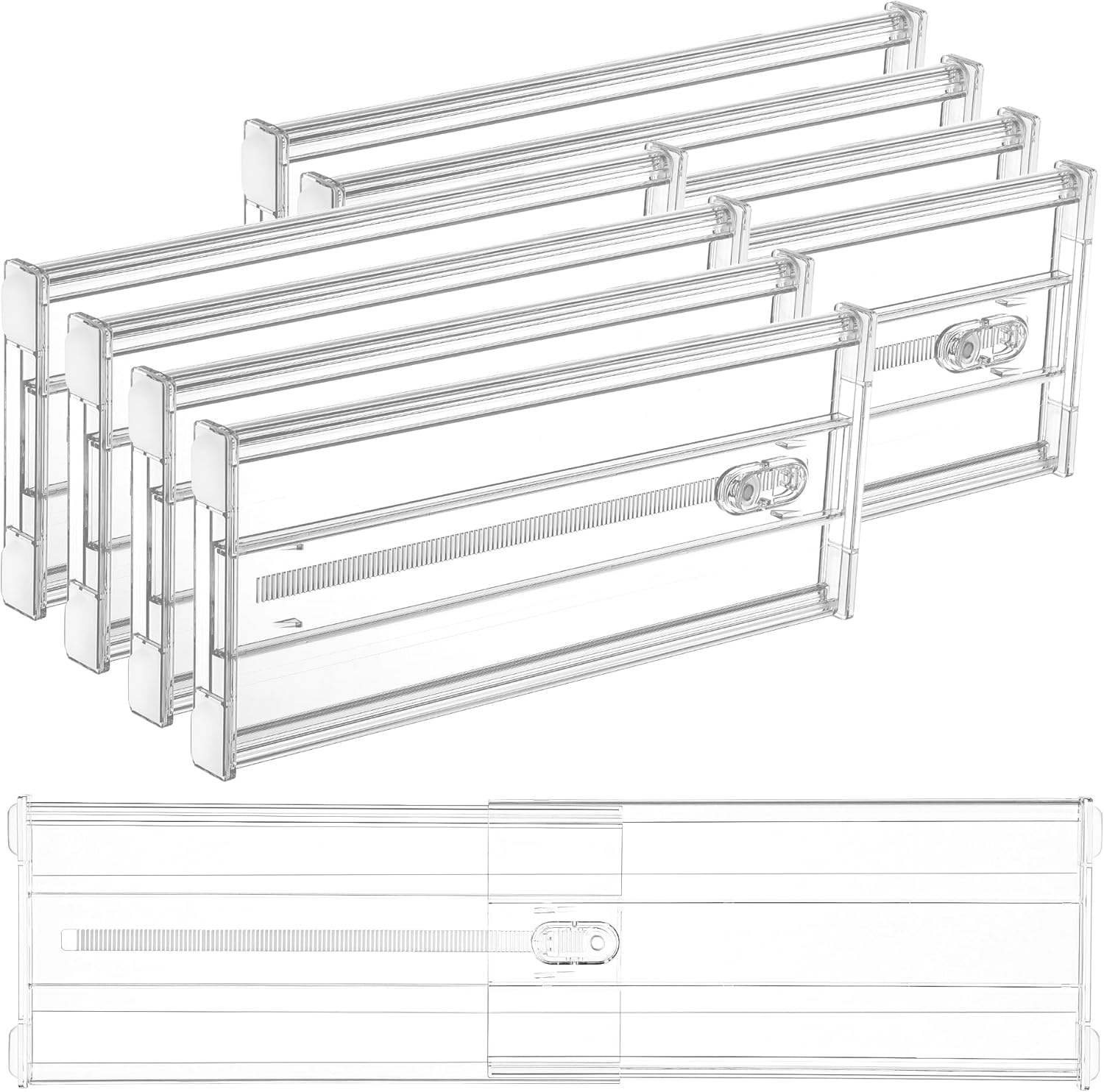imageVtopmart 6 Pack 6 Tall Upgrade Drawer Dividers for Big and Deep Drawer 128223 Adjustable Expandable Dresser Drawer Organizer Clear Plastic Separators for Dresser Baby Supplies Kitchenware8