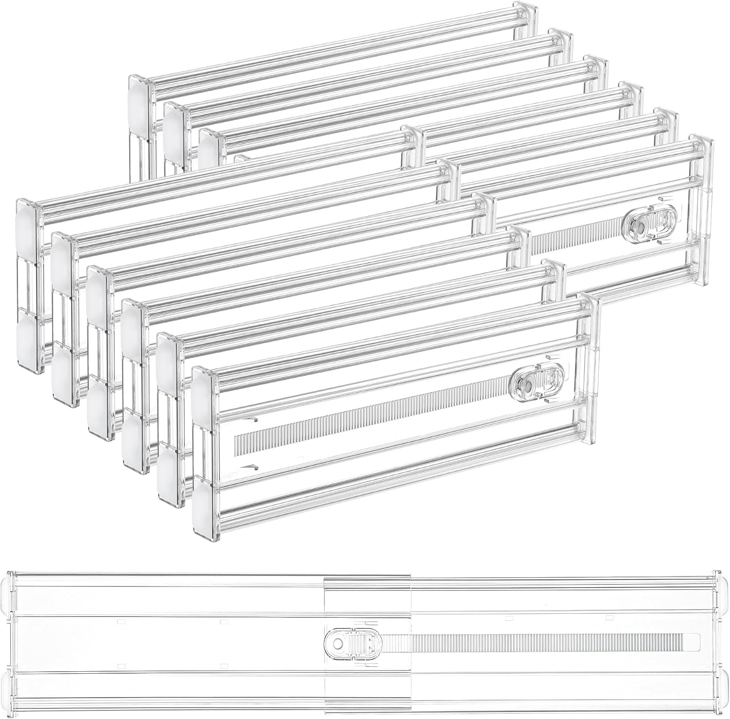 imageVtopmart 6 Pack 6 Tall Upgrade Drawer Dividers for Big and Deep Drawer 128223 Adjustable Expandable Dresser Drawer Organizer Clear Plastic Separators for Dresser Baby Supplies Kitchenware12